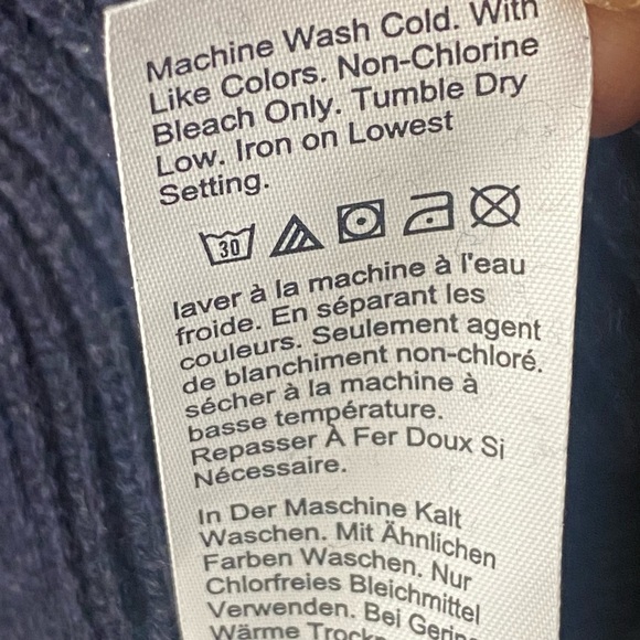 J Crew Men’s Guernsy Stitch Navy Blue Heavy Cotton Crewneck Sweater Size XS NWT - Picture 10 of 10